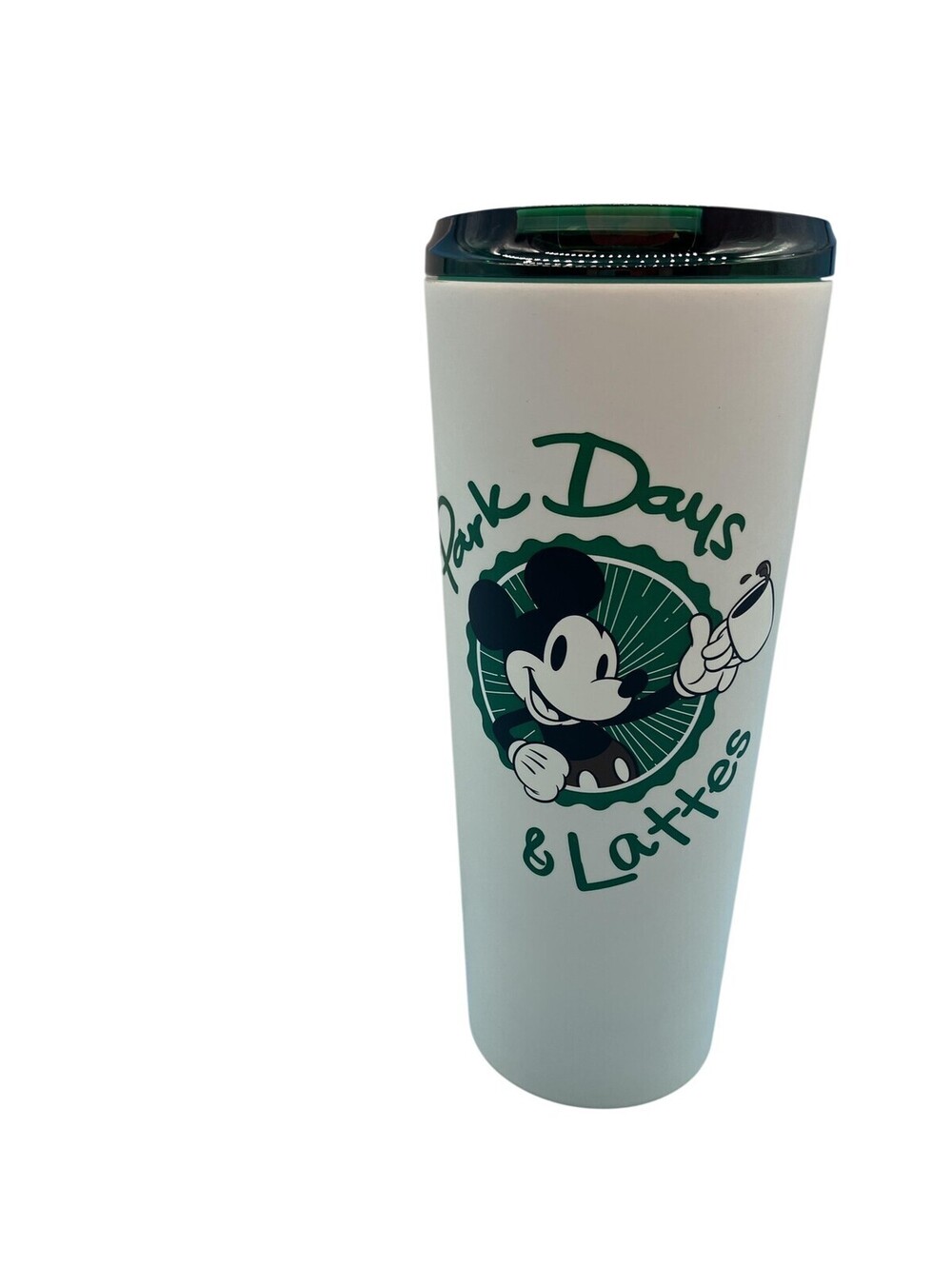 Starbucks Disney Park Days & Lattes Travel Tumbler White Stainless Mickey Mouse